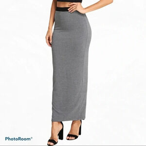 Boohoo  grey maxi pencil Skirt